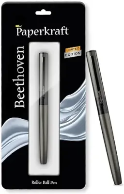 8. Paperkraft Beethoven Gun Metal Roller Ball - Blue Ball Pen(Pack of 1)|Elegant & Classic Gun Metal Finish|Premium Gifting Products|All Metal Body|Limited Edition|Official Meeting Essentials