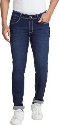 10. Park Avenue Men's Cotton Blend Dobby Pattern Ath Mod Fit Flat Front Jeans