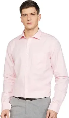 15. Park Avenue Men's Pure Cotton Dobby Pattern Slim Fit Semi Cutaway Collar Full Sleeve Formal Shirt