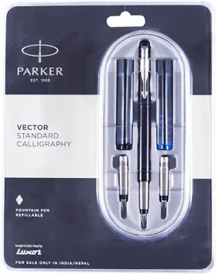 1. Parker Vector Standard Calligraphy CT Fountain Pen (Black), 1 Count (Pack of 1) (9000017373)