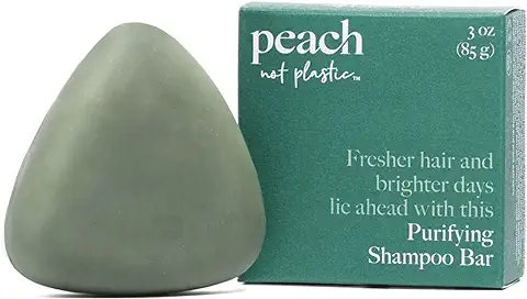 12. Peach not Plastic Shampoo Bar - Purifying for Oily Hair | Leaves Hair Feeling Light and Clean | Plant Based, Vegan & Eco Friendly | 3oz