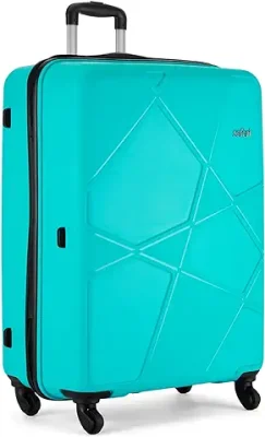 Pentagon 75 cms Large Check-in Polypropylene Hard Sided 4 Wheeler Luggage/Suitcase/Trolley Bag (Cyan)