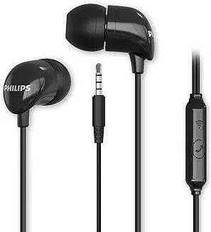 4. Philips Audio TAE1126 Wired in Ear Earphones with mic, 10 mm Driver, Powerful bass and Clear Sound, Black