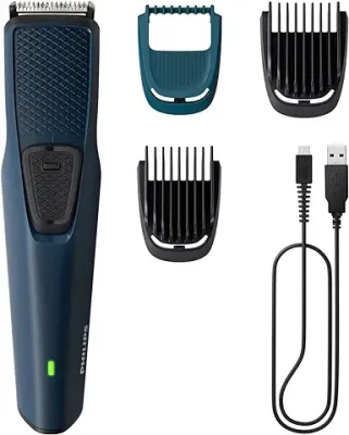 4. Philips Battery Powered SkinProtect Beard Trimmer for Men - Lasts 4x Longer, DuraPower Technology, Cordless Rechargeable with USB Charging, Charging Indicator, Travel Lock, No Oil Needed BT1232/18
