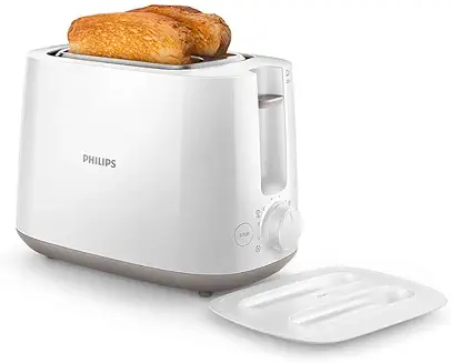 2. Philips Daily Collection HD2582/00 830-Watt 2-Slice Pop-up Toaster (White)