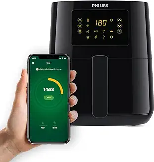 14. PHILIPS Digital Connected Smart Air Fryer, Voice assistant control and Touch Panel,Wifi enabled,Uses upto 90% less fat,13-in-1 cooking functions,4.1 Liter,Black(HD9255/90)