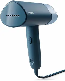 3. PHILIPS Handheld Garment Steamer STH3000/20 - Compact & Foldable, Convenient Vertical Steaming, 1000 Watt Quick Heat Up, up to 20g/min, Kills 99.9%* Bacteria (Reno Blue), Small