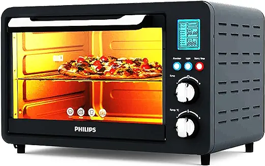 1. Philips HD6975/00 Digital Oven Toaster Grill, 25 Litre OTG, 1500 Watt with Opti Temp Technology, Chamber light and 10 preset menus, Inner Lamp (Grey)