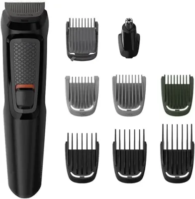 9. Philips Multi Grooming Kit MG3710/65, 9-in-1 (New Model), Face, Head and Body - All-in-one Trimmer for Men Self Sharpening Stainless Steel Blades, No Oil Needed, 60 Mins Run Time