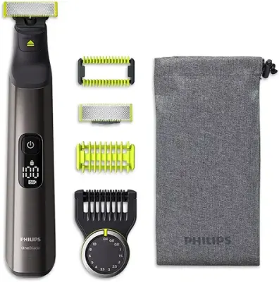 10. Philips QP6550/15 OneBlade Pro Trimmer and Shaver with 14 trimming length options and 120 mins run time (New Model)