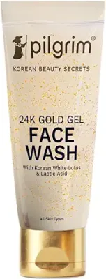 2. Pilgrim 24k Gold Gel Facewash with Korean White Lotus & Lactic Acid 80ml