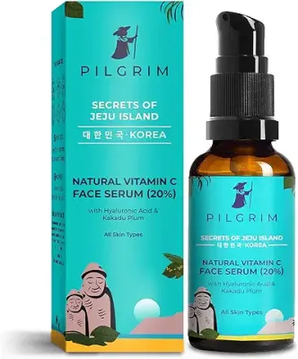 15. Pilgrim Korean 20% Vitamin C Face Serum with Hyaluronic Acid & Kakadu Plum for glowing/ Dry/Oily skin & Combination Skin |For Men and Women | Skin Care |Vegan & Cruelty-free |30ml