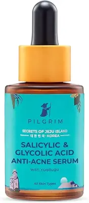 12. Pilgrim Korean Salicylic Acid 1% + Glycolic Acid 3% Anti Acne Serum for oily & acne prone skin