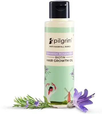 6. Pilgrim Spanish Rosemary & Biotin Hair Growth Oil to Control Hair Fall & Strengthens Hair 100ml