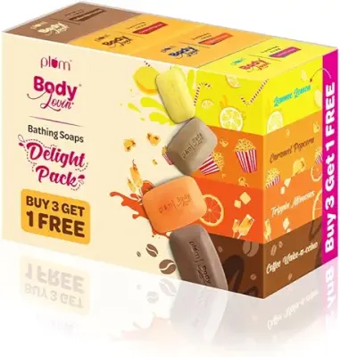 11. Plum BodyLovin' Bathing Soaps Delight Pack | All Skin Types | 4 Exciting Fragrances | Non-Drying | Sulphate-Free | 100% Vegan