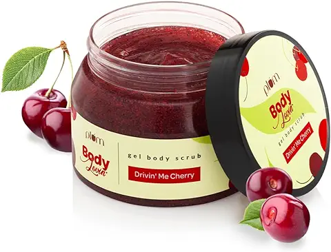6. Plum BodyLovin' Drivin' Me Cherry Gel Body Scrub | Sulphate & Paraben Free | 100% Vegan | 200 g