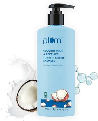 6. Plum Coconut Shampoo for Dull Hair with Coconut Milk and Peptides for Strong & Shiny Hair I 22x shine I Soft