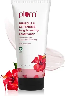 11. Plum Hibiscus Conditioner with Ceramides for Healthy, Long Hair I Straight to Wavy Hair Conditioner for Frizzy Hair I Conditioners for Women & Men I 175g