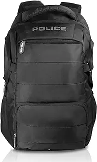 12. Police 30L Office Laptop Backpack Water Resistant College Bag for Men Women - Black