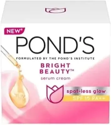 12. POND'S Bright Beauty SPF 15 PA ++ Day Cream 50 g, Non-Oily, Mattifying Daily Face Moisturizer - With Niacinamide to Lighten Dark Spots for Glowing Skin