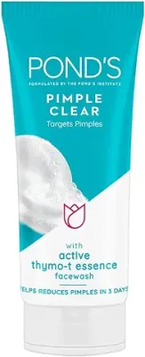 5. POND'S Pimple Clear, Facewash, 100g, for Glowing Skin, with Active Thymo-T Essence Formula , Helps Reduce Pimples in 3 Days, Face Wash Controls Oil, Reduces Blackheads