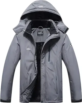 TACVASEN Men's Winter Jacket with Hood Water Repellent Windproof