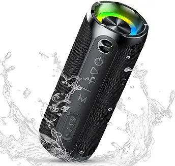 7. Portable Bluetooth Speakers, IPX7 Waterproof Speaker Bluetooth Wireless, 20W Loud Stereo Sound, 24H Playtime, RGB Lights, Dual Pairing, Bluetooth 5.3 Wireless Speaker for Travel Outdoor Home