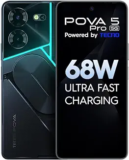 6. Pova 5 Pro 5G (Dark Illusion, 8GB RAM,128GB Storage)| Segment 1st 68W Ultra Fast Charging | 50MP AI Dual Camera | India's 1st Multi-Colored Backlit ARC Interface | 6.78”FHD+ Dot-in Display