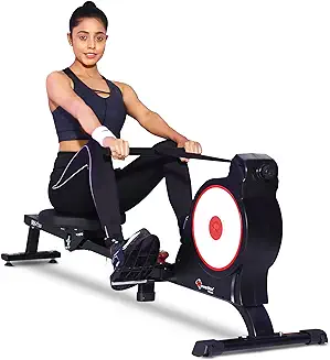 8. PowerMax Fitness RH-150 Foldable Exercise Rowing Machine with Magnetic Resistance
