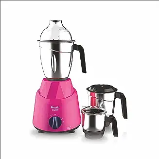14. Preethi Galaxy MG225 Mixer Grinder, 750 watt, Pink, 3 Jars, Vega W5 Motor with 5yr Warranty & Lifelong Free Service