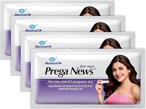 2. Prega News One Step Urine HCG Pregnancy Test Kit Device (Pack of 4)
