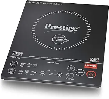 6. Prestige PIC 6.1 V3 PIC 2200 Watts Induction Cooktop | Black | Automatic Whistle Counter | Feather Touch Buttons | Keep Warm Function| Dual Heat Sensor