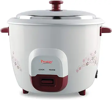 3. Prestige PRWO 1.5 L Rice Cooker with Dual control panel|Detachable power cord|Durable body|Cool touch handles|Red|1 year warranty on product & 5 years warranty on heating plate