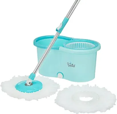 9. Presto! Spin Mop with Plastic Bucket Set, Blue