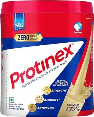 10. Protinex Health And Nutritional Protein Drink Mix For Adults-(Creamy Vanilla, 400 Gms, Jar) with 25 Vital Nutrients to Support Strength, Immunity & Active Life