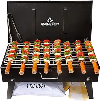 2. Qualiroast Barbeque Grill Set for Home Chicken Griller Barbeque Grill Breifcase