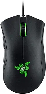 3. Razer DeathAdder Essential Wired Gaming Mouse I Single-Color Green Lighting