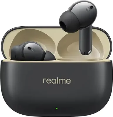 2. realme Buds T300 Truly Wireless in-Ear Earbuds with 30dB ANC, 360° Spatial Audio Effect, 12.4mm Dynamic Bass Boost Driver with Dolby Atmos Support, Upto 40Hrs Battery and Fast Charging (Stylish Black)