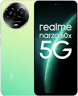 12. realme narzo 60X 5G（Stellar Green, 4GB, 128GB Storage） Up to 2TB External Memory | 50 MP AI Primary Camera | Segments only 33W Supervooc Charge