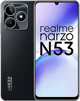 15. realme narzo N53 (Feather Black, 4GB+64GB) 33W Segment Fastest Charging | Slimmest Phone in Segment | 90 Hz Smooth Display