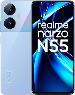5. realme narzo N55 (Prime Blue, 6GB+128GB) 33W Segment Fastest Charging | Super High-res 64MP Primary AI Camera