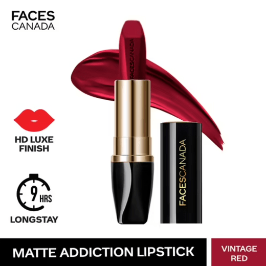 Vintage Red Matte Addiction Lipstick by Faces Canada