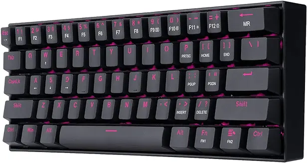 7. Redragon K630 Dragonborn 60% Wired Pink Single Lighting Gaming Keyboard