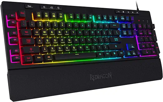 9. Redragon Shiva K512 RGB Backlit Membrane Wired Gaming Keyboard