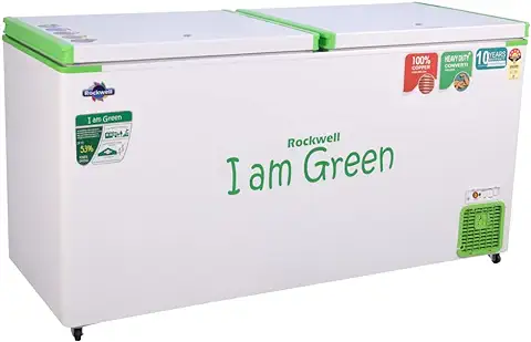 12. ROCKWELL 523 Ltr 5 Star Convertible GREEN Deep Freezer, Double Door - GFR550DDUC (10 yr Warranty on cooling coil,Upto 53% Power Saving,100% copper coil)