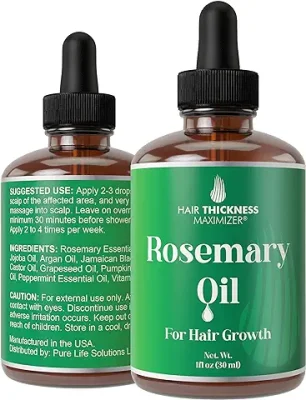 9. Rosemary Oil for Hair Growth For Men + Women - No Harsh Scent or Scalp Burn. Topical Treatment For Hair Loss Prevention, Hair Thickness, Regrowth. With Jojoba, Jamaican Black Castor, Peppermint 1oz