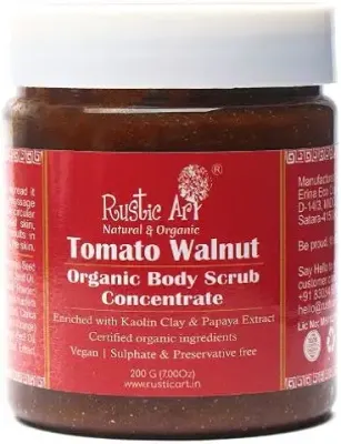 10. Rustic Art Tomato Walnut Body Scrub Organic Concentrate
