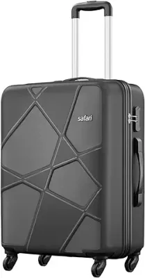 2. Safari Pentagon Hardside Medium Size Check-in Luggage Suitcase Trolley Bags for Travel Black Color 66cm
