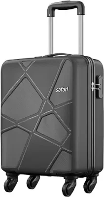 1. Safari Pentagon Hardside Small Size Cabin Luggage Suitcase Trolley Bags for Travel Black Color 55cm