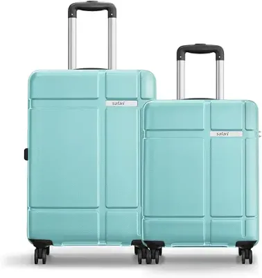 6. Safari Route 8 Wheels Set of 2, 55 and 65 Cms Small and Medium Trolley Bags Hard Case Polycarbonate 360 Degree Wheeling System Luggage, Trolley Bags for Travel, Suitcase for Travel, Spearmint